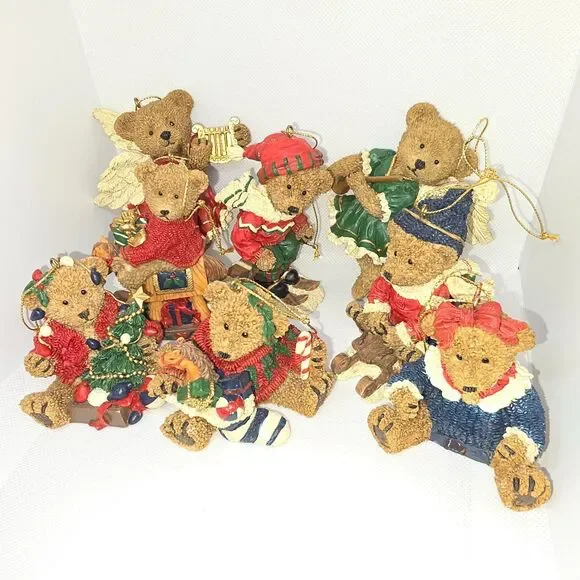 Traditions Collectable Bear Ornaments Lot of 8 Christmas Holiday Bears - Picture 10 of 16